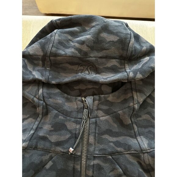 Lululemon Scuba Hoodie Light Cotton Fleece Sequoia Camo Print Deep Coal Black 10 - Picture 4 of 8